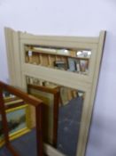A PAINTED FRAME TRIPLE MIRROR.