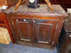 A RUSTIC PINE CABINET.