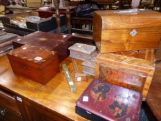 VARIOUS VICTORIAN AND LATER WORK BOXES,ETC.