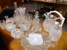 A QTY OF CUT GLASSWARES.