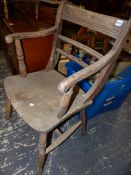 A VICTORIAN OXFORD ARMCHAIR.