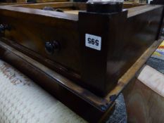 A VICTORIAN MAHOGANY SIDE TABLE.