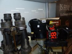 VINTAGE BINOCULARS AND CAMERAS.