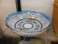 A PAIR OF PORCELAIN BASKETS.