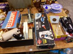 A VINTAGE POLISH REFLECTING TELESCOPE, A TOY LUNA MODULE,ETC.