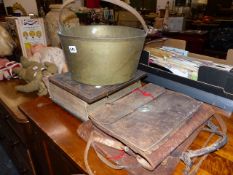 A BRASS JAM PAN, A BIBLE,ETC.