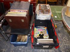 A LARGE QTY OF RECORD ALBUMS,ETC.