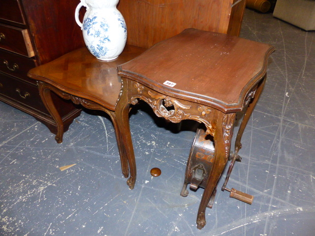 TWO FRENCH STYLE OCCASIONAL TABLES.