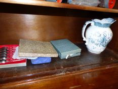 A VICTORIAN WASH JUG AND VARIOUS CUTLERY.