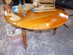 A 19th.C.MAHOGANY DINING TABLE.