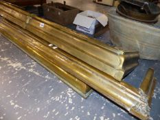 THREE BRASS FIRE FENDERS.