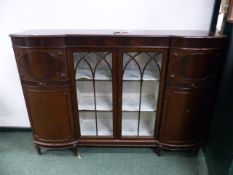 A MAHOGANY DISPLAY CABINET.