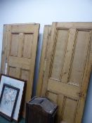 FIVE PINE INTERIOR DOORS.