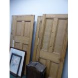 FIVE PINE INTERIOR DOORS.