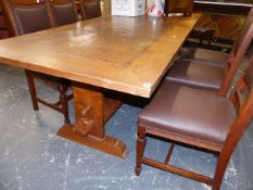 A LARGE VINTAGE REFECTORY TABLE.
