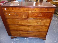 A 19th.C.MAHOGANY CHEST OF DRAWERS.