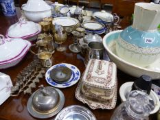 A LARGE QTY OF CHINAWARES, PLATED ITEMS,ETC.