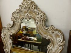 AN ELABORATE MOULDED MIRROR FRAME.