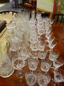 A QTY OF CUT AND OTHER GLASSWARES.