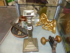 A PAIR OF GILTWOOD WALL BRACKETS,ETC.