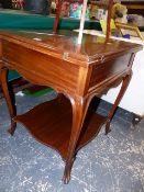 A MAHOGANY ENVELOPE CARD TABLE.