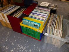 AN EXTENSIVE COLLECTION OF RECORD ALBUMS.