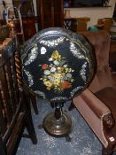 A VICTORIAN PAPIER MACHE TABLE.