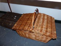 TWO PICNIC BASKETS.