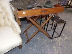 A VICTORIAN OAK BUTLER'S TRAY.