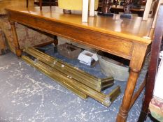 AN OAK REFECTORY TABLE.