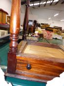 A VICTORIAN MAHOGANY SIDE TABLE.