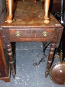 A VICTORIAN MAHOGANY PEMBROKE TABLE.