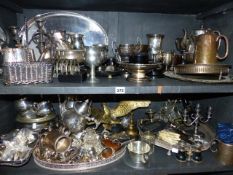 A QTY OF SILVER PLATEDWARES.