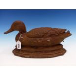 AN IRON DOORSTOP CAST AS A PINTAIL DUCK SWIMMING. W 41cms.