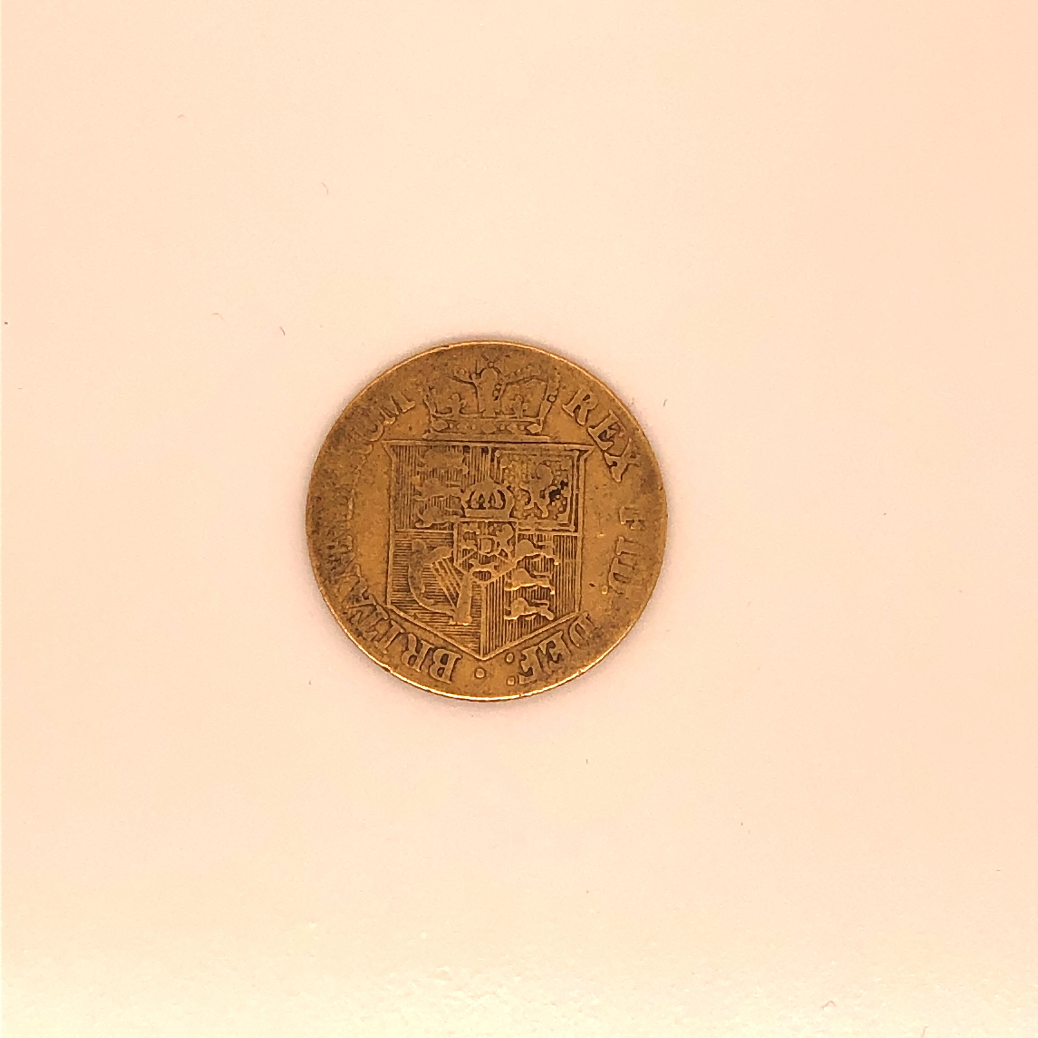 A 181? (LAST DIGIT RUBBED) GEORGE III, SHIELD BACK 1/2 SOVEREIGN. - Image 2 of 2