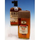 WHISKEY. KNOB CREEK KENTUCKY STRAIGHT BOURBON TOGETHER WITH OLD CROW. (2)
