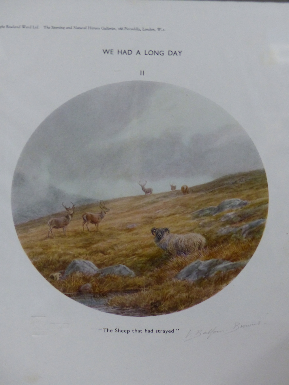 AFTER V.BALFOUR-BROWNIE. (1880-1963) SEVEN COLOUR PRINTS OF DEER IN THE HIGHLANDS, EACH PENCIL - Image 2 of 8