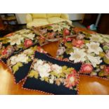 SIX NEEDLEPOINT SCATTER CUSHIONS.ALL OF SIMILAR FLORAL DESIGN