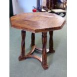 AN INTERESTING ARTS AND CRAFTS STYLE ELM CENTER TABLE AFTER A DESIGN BY ROBERT LORIMER THE OCTAGO