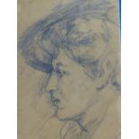 ATTRIBUTED TO WALTER RICHARD SICKERT. (1860-1942) PORTRAIT OF A WOMAN'S HEAD, POSSIBLY THE ARTIST'