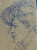 ATTRIBUTED TO WALTER RICHARD SICKERT. (1860-1942) PORTRAIT OF A WOMAN'S HEAD, POSSIBLY THE ARTIST'
