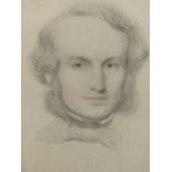 ATTRIBUTED TO SAMUEL LAWRENCE. (1811-1884) PORTRAIT OF A GENTLEMAN, CHARCOAL DRAWING. 42 x 30cms.