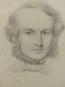 ATTRIBUTED TO SAMUEL LAWRENCE. (1811-1884) PORTRAIT OF A GENTLEMAN, CHARCOAL DRAWING. 42 x 30cms.