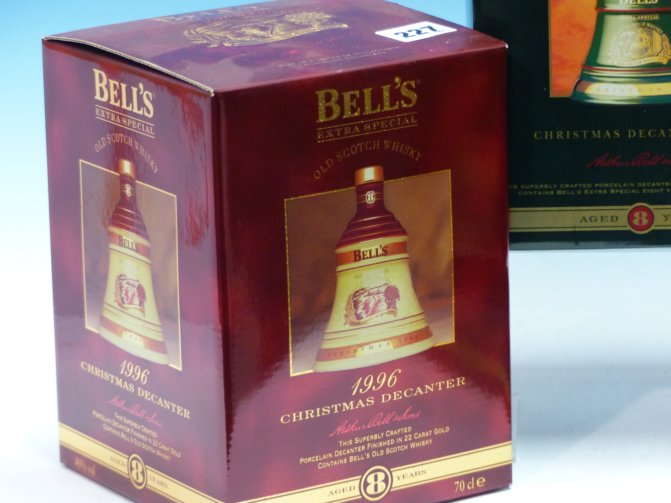 WHISKY. BELLS CHRISTMAS DECANTER 1996 EDITION, 2 x BOTTLES, BOXED TOGETHER WITH 1995, 1 x BOTTLE, - Image 2 of 4