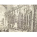 AFTER PIRANESI. A FOLIO PRINT OF ROMAN RUINS. 49 x 69cms.