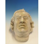 A PLASTER MASK OF JOHNSON BY WILDISH 1932-3. H 32cms.