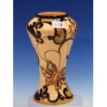 KERRY GOODWIN FOR BLACK RYDEN (MOORCROFT/COBRIDGE), A MOULDED AND PAINTED VASE , INSCRIBED WITH