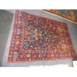 AN ANTIQUE PERSIAN TABRIZ PRAYER RUG 215 x 153cms.