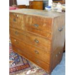 A 19th.C.CAMPHORWOOD TWO PART CHEST OF TWO SHORT DEEP DRAWERS OVER THREE LONG GRADUATED DRAWERS WITH