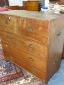 A 19th.C.CAMPHORWOOD TWO PART CHEST OF TWO SHORT DEEP DRAWERS OVER THREE LONG GRADUATED DRAWERS WITH